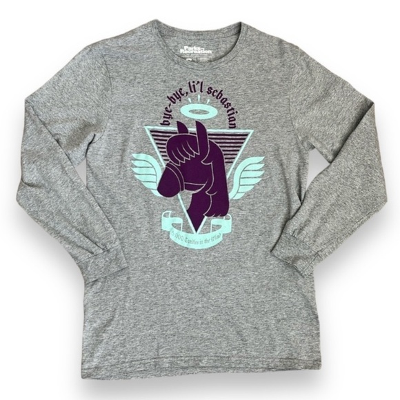Parks Recreation Womens Li'l Sebastian Size S Long Sleeve  Gray T Shirt - Picture 1 of 10